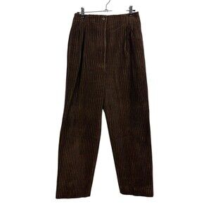 Ann Freedberg Brown Corduroy Trouser Pants Pleated High Rise Women’s SZ 6